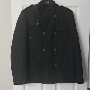 Black Rivet Black Military Field Jacket